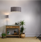 Renoir Silk Shade Pendant with Glass Diffuser 90cm REN06 Bespoke